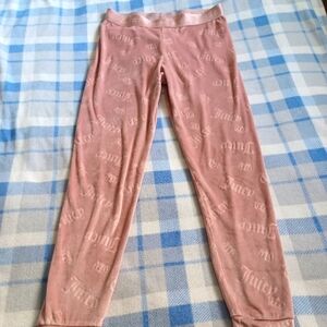 Juicy Couture Women’s Sleep/Lounge Wear M Logo Velour Pants Pink Y2K  Comfort